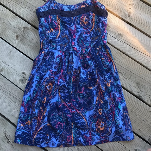 Band of Gypsies Dresses & Skirts - Blue paisley print mini dress. Size M